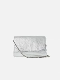 Svala Didi Pinatex® Vegan Leather Mini Clutch | Metallic Silver Bags