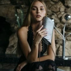 Svala Bags Didi Vegan Leather Clutch | Silver