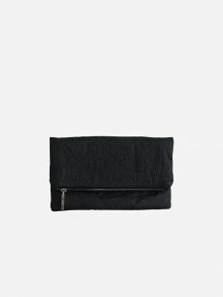 Svala Bags Eva Vegan Foldover Clutch | Black Piñatex®