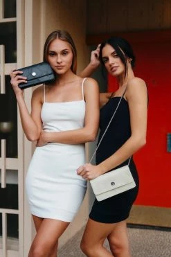 Svala Bags Sara Vegan Leather Chain Wallet Purse | Black