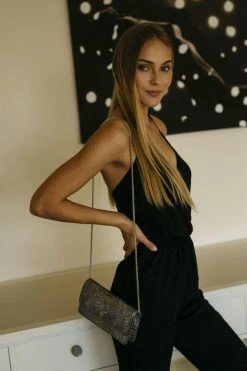 Svala Sara Vegan Leather Chain Wallet Purse | Silver Bags