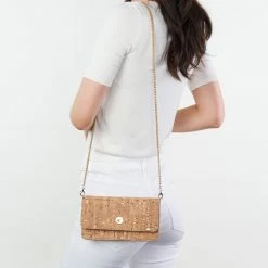 Svala Sara Cork Vegan Chain Wallet Purse | Gold Speckled Bags