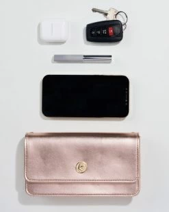 Svala Sara Vegan Leather Chain Wallet Purse | Rose Gold Bags