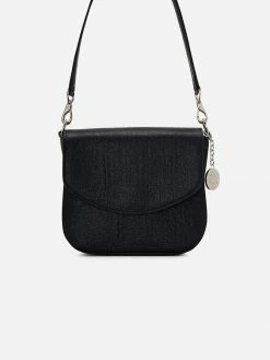 Svala Bags Tashi Pinatex® Vegan Leather Shoulder & Crossbody Bag | Metallic Black