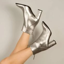 Sylven New York Shoes Almasi Apple Leather Vegan Boots | Silver