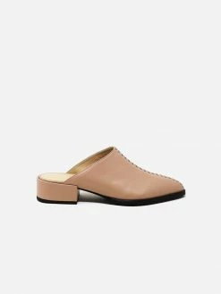 Sylven New York Cass Recycled Fiber Vegan Nappa Leather Slip-On Mules | Blush Shoes