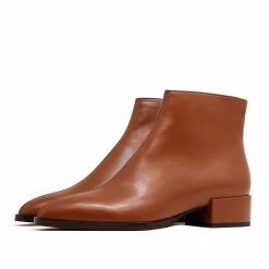 Sylven New York Cassidy Recycled Fiber Vegan Nappa Leather Boots | Saddle Brown Shoes