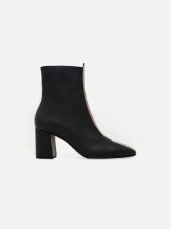 Sylven New York Jayne Apple Leather Vegan Boots | Black & Taupe