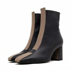 Sylven New York Jayne Apple Leather Vegan Boots | Black & Taupe 13 Sylven New York Jayne Apple Leather Vegan Boots | Black & Taupe