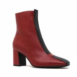 Sylven New York Jayne Apple Leather Vegan Boots | Scarlet Red & Black
