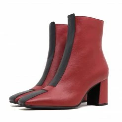 Sylven New York Jayne Apple Leather Vegan Boots | Scarlet Red & Black