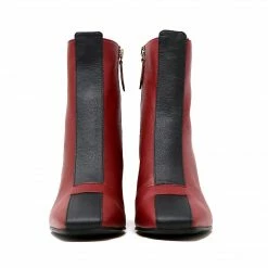 Sylven New York Jayne Apple Leather Vegan Boots | Scarlet Red & Black