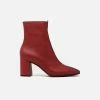Sylven New York Jayne Apple Leather Vegan Boots | Scarlet Red & Black
