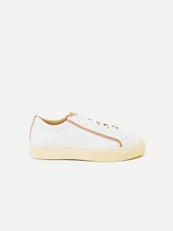 Sylven New York Shoes Mel Apple Leather Vegan Trainers | White & Rose