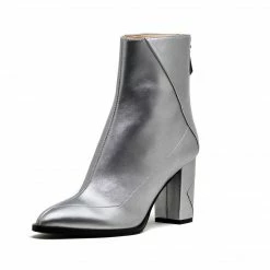 Sylven New York Shoes Almasi Apple Leather Vegan Boots | Silver