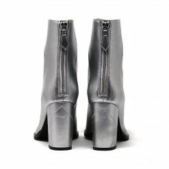 Sylven New York Shoes Almasi Apple Leather Vegan Boots | Silver