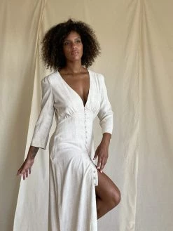 Taiyo Clothing Kiera Saved Deadstock Fabric Dress | Beige Plaid