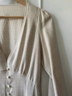 Taiyo Clothing Kiera Saved Deadstock Fabric Dress | Beige Plaid