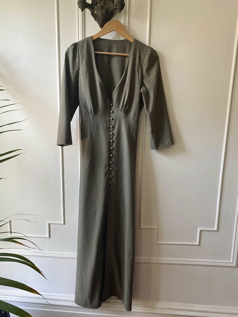 Taiyo Kiera Saved Deadstock Fabric Dress | Sencha Stripe 9 Taiyo Kiera Saved Deadstock Fabric Dress | Sencha Stripe