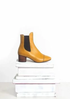 Taylor + Thomas Shoes Patti Vegan Leather Chelsea Boots | Mustard