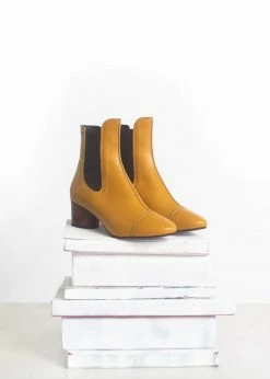 Taylor + Thomas Shoes Patti Vegan Leather Chelsea Boots | Mustard