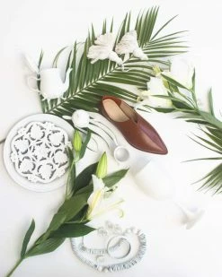 Taylor + Thomas Shoes Talitha Vegan Leather Babouche Shoe | Saddle