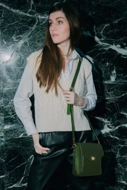 Thalie Faustine Desserto® Cactus Leather Vegan Crossbody Bag | Green Bags