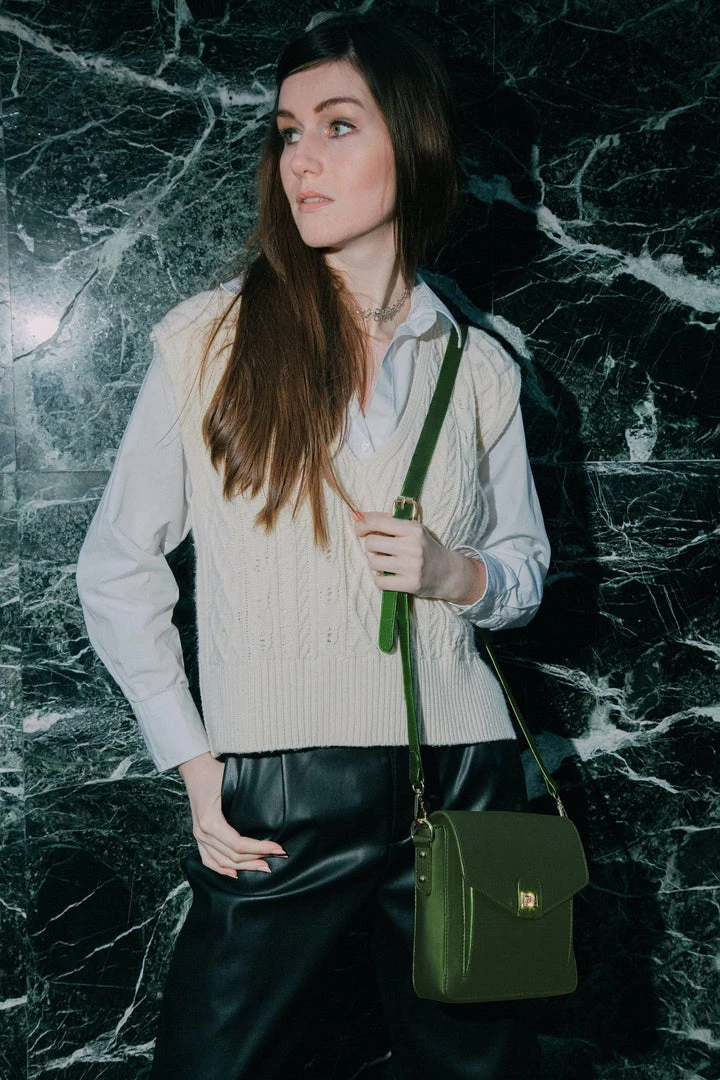 Thalie Faustine Desserto® Cactus Leather Vegan Crossbody Bag | Green Bags 4 Thalie Faustine Desserto® Cactus Leather Vegan Crossbody Bag | Green Bags