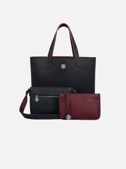 The Morphbag By GSK 3 Vegan Leather Bags In 1 | Navy & Burgundy