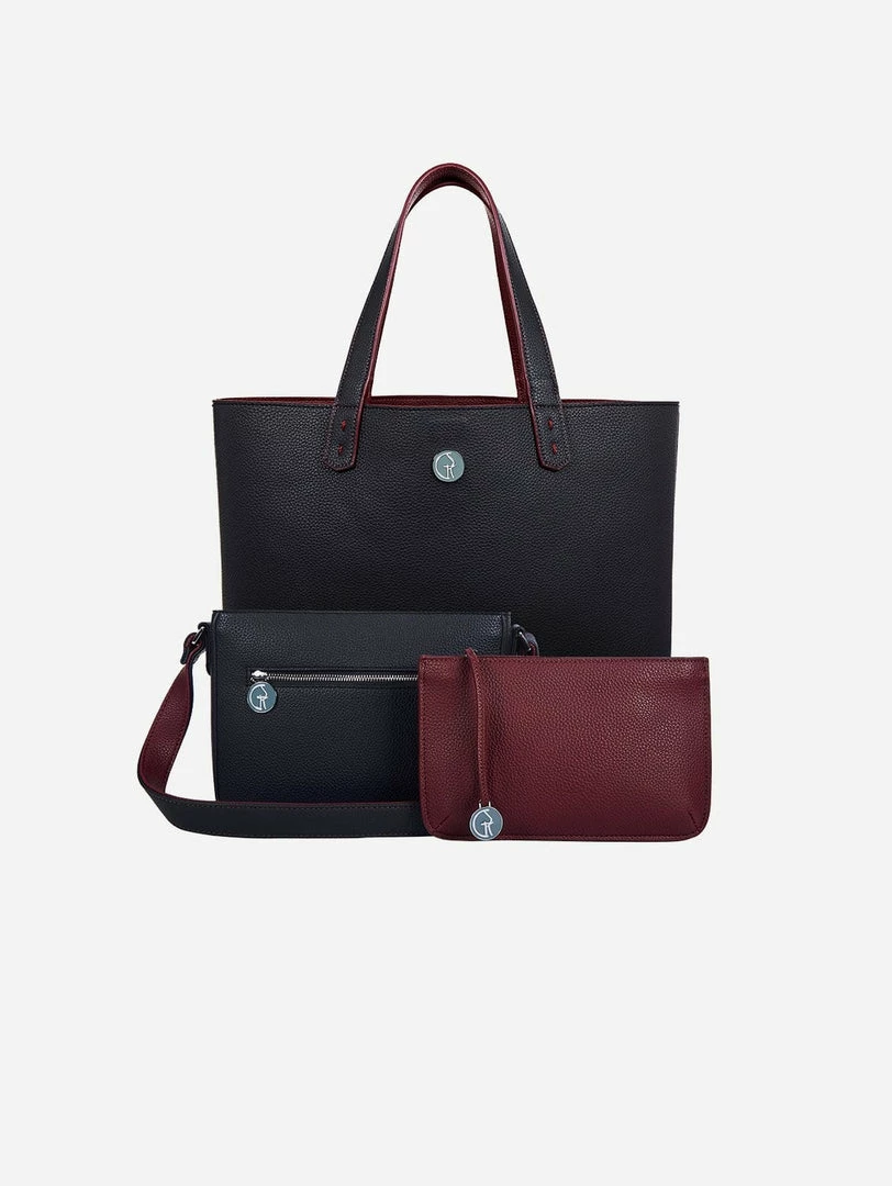 The Morphbag By GSK 3 Vegan Leather Bags In 1 | Navy & Burgundy 3 The Morphbag By GSK 3 Vegan Leather Bags In 1 | Navy & Burgundy