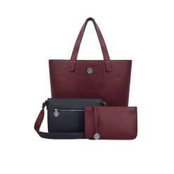 The Morphbag By GSK 3 Vegan Leather Bags In 1 | Navy & Burgundy