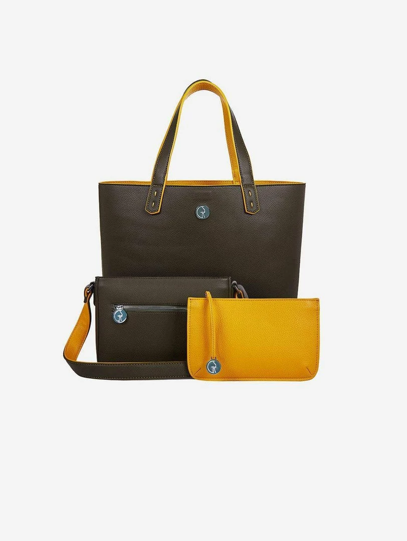 The Morphbag By GSK 3 Vegan Leather Bags In 1 | Green & Mustard 3 The Morphbag By GSK 3 Vegan Leather Bags In 1 | Green & Mustard