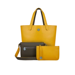 The Morphbag By GSK 3 Vegan Leather Bags In 1 | Green & Mustard