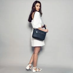 The Morphbag By GSK Vegan Leather Crossbody Handbag | Blue & Grey Bags