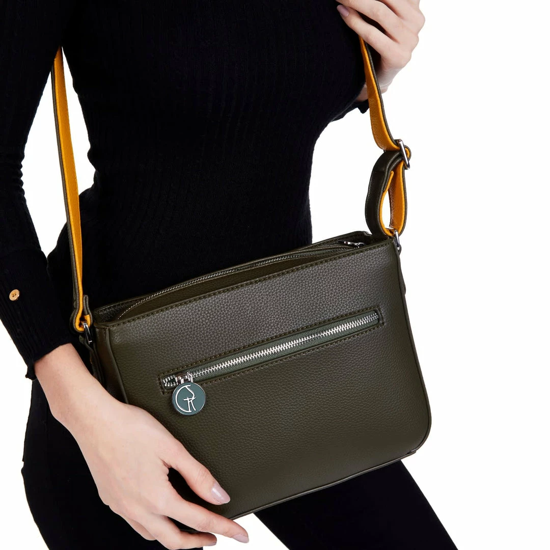 The Morphbag By GSK Vegan Leather Crossbody Handbag | Green & Mustard Bags 6 The Morphbag By GSK Vegan Leather Crossbody Handbag | Green & Mustard Bags