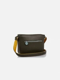 The Morphbag By GSK Vegan Leather Crossbody Handbag | Green & Mustard Bags