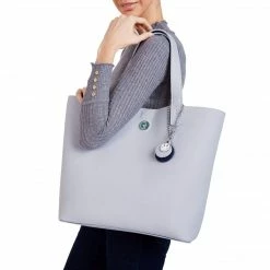 The Morphbag By GSK Reversible Vegan Leather Tote | Blue & Grey Bags