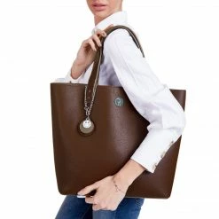 The Morphbag By GSK Bags Reversible Vegan Leather Tote | Brown & Beige