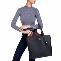 The Morphbag By GSK Reversible Vegan Leather Tote | Navy & Burgundy