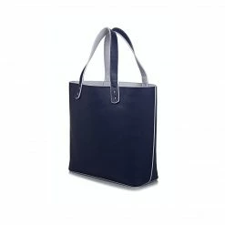 The Morphbag By GSK Reversible Vegan Leather Tote | Blue & Grey Bags