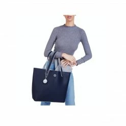 The Morphbag By GSK Reversible Vegan Leather Tote | Blue & Grey Bags