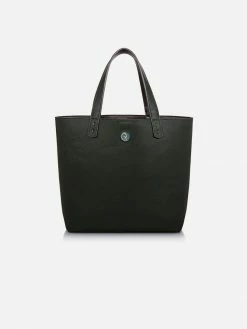 The Morphbag By GSK Reversible Vegan Leather Tote | Forest Green & Metallic