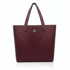 The Morphbag By GSK Reversible Vegan Leather Tote | Navy & Burgundy