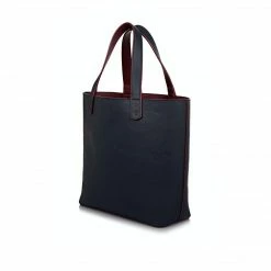 The Morphbag By GSK Reversible Vegan Leather Tote | Navy & Burgundy