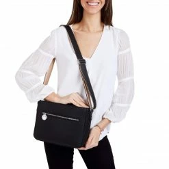 The Morphbag By GSK Vegan Leather Crossbody Handbag | Black & Rose Gold