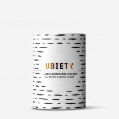 Ubiety Balancing Natural Vegan Candle | Linden, Cedar & Rose Geranium 140g Women's Vegan Gifts Under £30