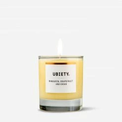 Ubiety Women's Vegan Gifts Under £30 Uplifting Natural Vegan Candle | Mandarin, Grapefruit & Cedar 140g
