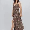 Vildnis Clothing Carrizo Woven Chiffon Floral Maxi Wrap Dress