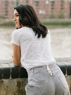 Vildnis Clothing Dueodde Organic Cotton Stripe Culottes | White & Grey