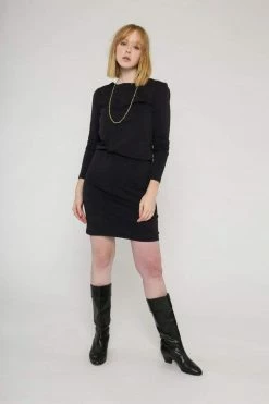 Vildnis Geiranger Organic Cotton & SeaCell™ Jersey Dress | Black Clothing